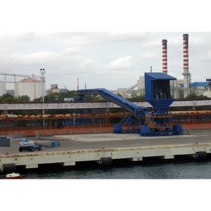 SISTEMA DE CINTAS TRANSPORTADORAS MÓVILES PARA LA DESCARGA DE MATERIALES A GRANEL DEL BUQUE